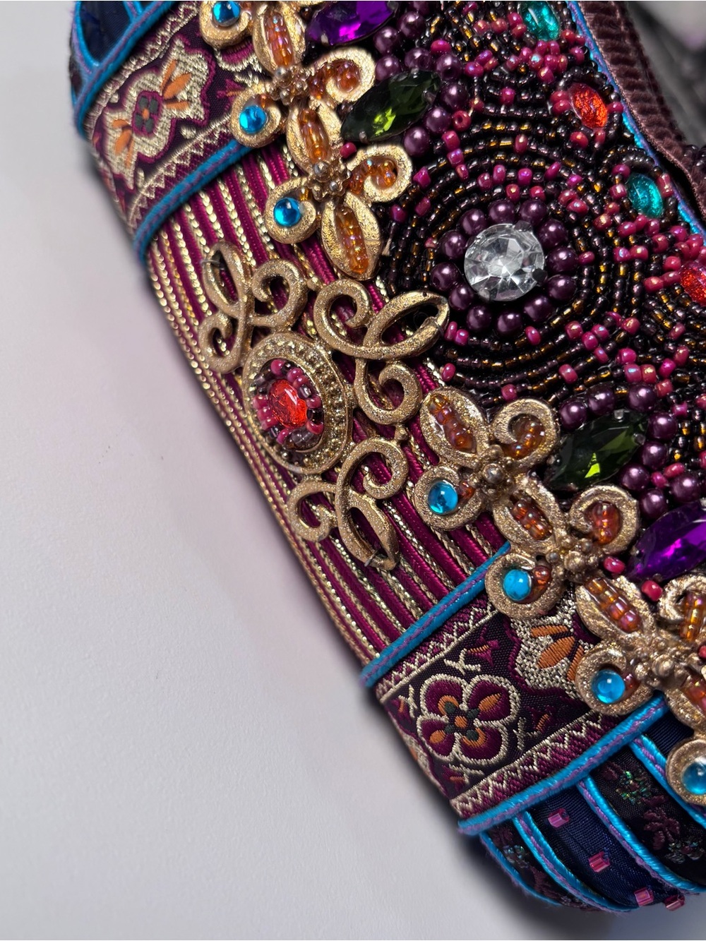 Mary Frances Beaded Clutch Evening Bag Jeweled Embellished Vintage Boho Purse - Picture 7 of 13